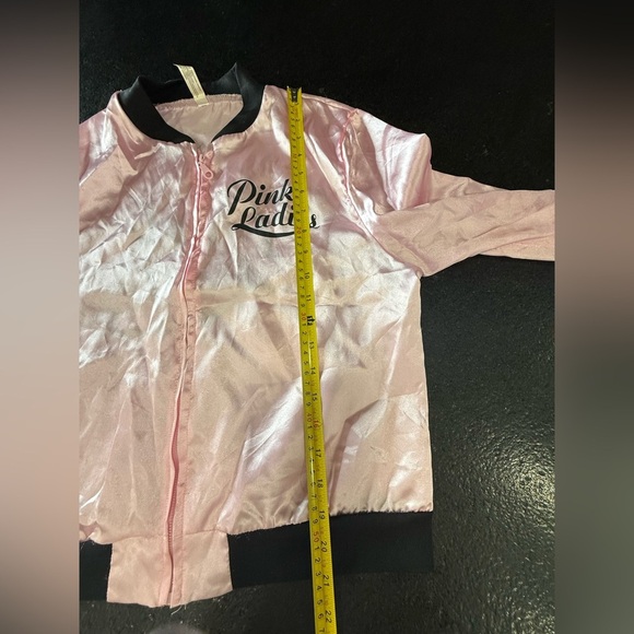 1950s Sexy Pink Bomber Jacket Fifties Costumes For Women Pink Satin Jacket OS - Picture 6 of 9